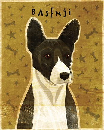 Framed Basenji - Black Print