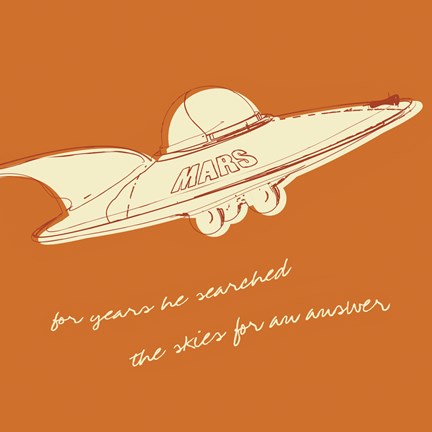 Framed Lunastrella Flying Saucer (square) Print