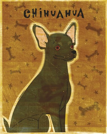 Framed Chihuahua (black) Print