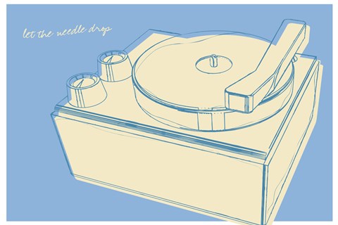 Framed Lunastrella Record Player Print