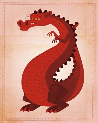 Framed Red Dragon Print