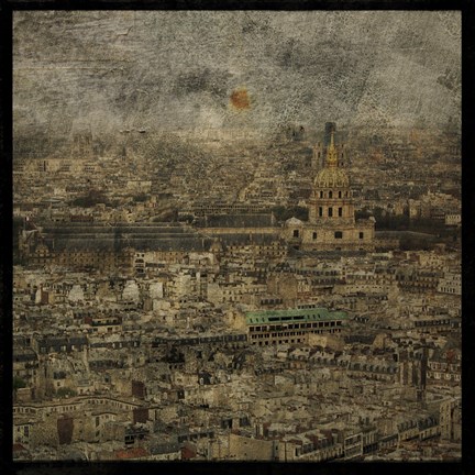 Framed Paris Skyline III Print