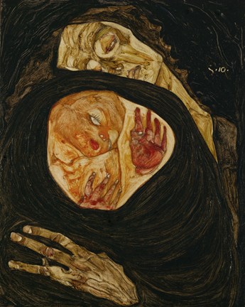 Framed Dead Mother, 1910 Print