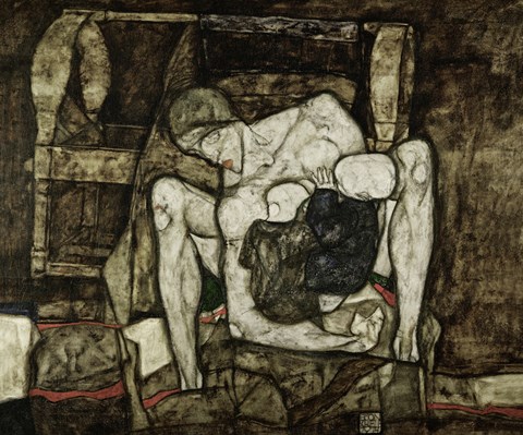 Framed Blind Mother, 1914 Print