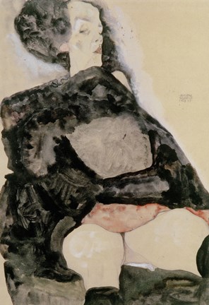 Framed Woman In Black, 1911 Print