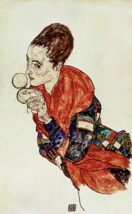 Framed Portrait Of The Actress Marga Boerner With Compact, 1917 Print