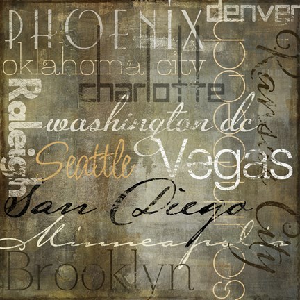 Framed Cities of the World II Print