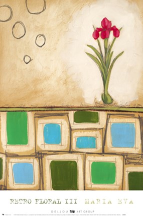 Framed Retro Floral III Print