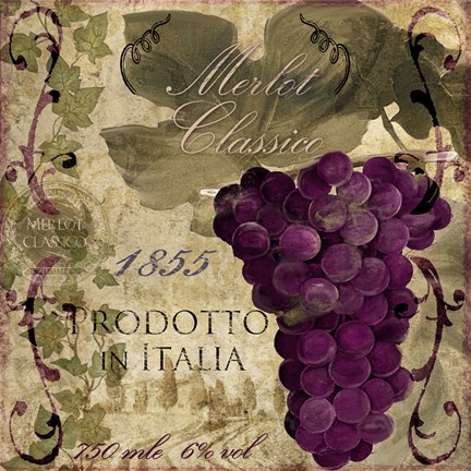 Framed Vino Italiano I Print