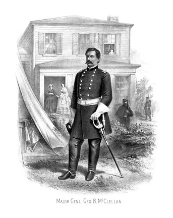 Framed General George McClellan Print