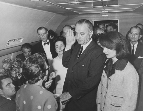 Framed Lyndon Johnson Taking the Presidential Oath? Print
