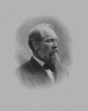 Framed President James Garfield Print