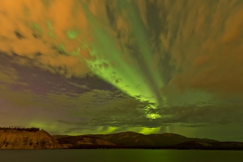 Framed Colorful Aurora Borealis Print