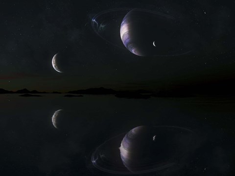 Framed Sunset on Epsilon Eridani B5 Print