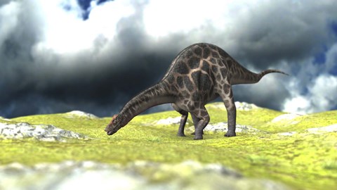 Framed Dicraeosaurus Grazing Print