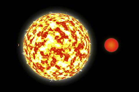 Framed Binary Star System and Planets Print