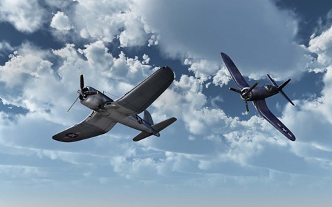 Framed American Vought F4U Corsair Print