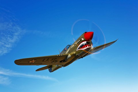 Framed P-40E Warhawk Print