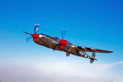 Framed Lockheed P-38 Lightning Fighter Print