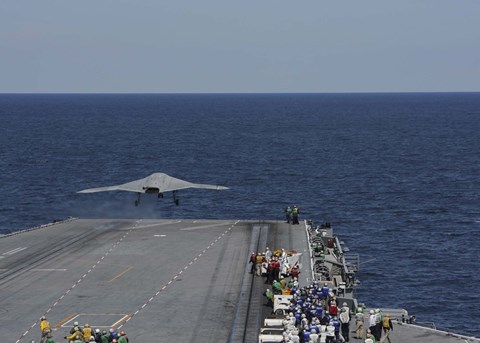 Framed X-47B Combat Air System Print