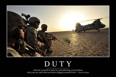 Framed Duty: Inspirational Quote and Motivational Poster Print