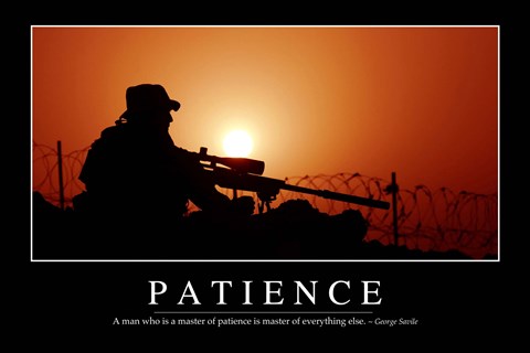 Framed Patience: Inspirational Quote and Motivational Poster Print