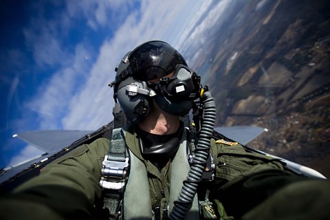 Framed Pilot in F-15E Strike Eagle Print