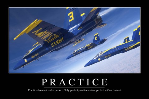 Framed Practice: Inspirational Quote and Motivational Poster Print