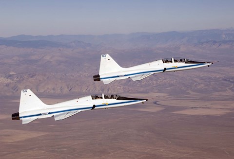 Framed Two T-38A Mission Support Aircraft Print