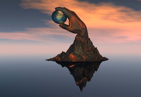 Framed World at your Fingertips (3D) Print