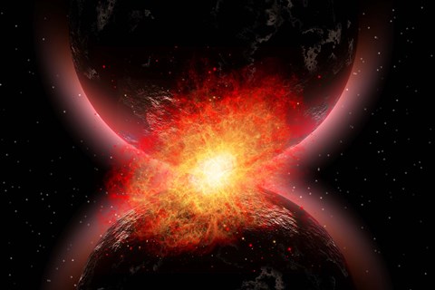 Framed Two Planets Touching Print