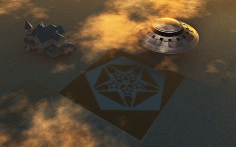 Framed Crop Circles made by Extraterrestrials Print