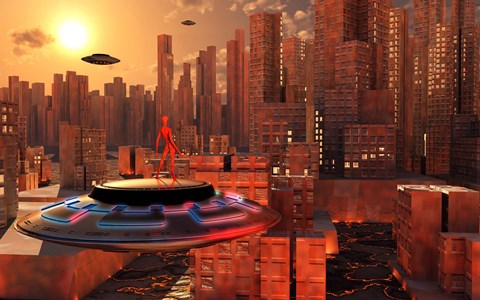 Framed Alien Race Migrating Print