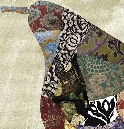 Framed Pear Brocade I Print