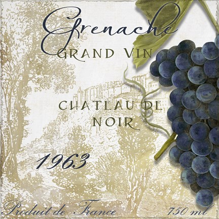 Framed Grand Vin Grenache Print