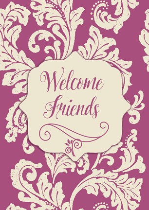 Framed Welcome Flag Pink Print