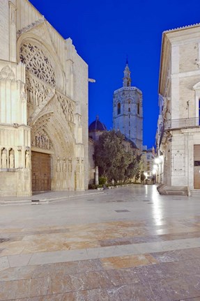 Framed Valencia Cathedral at Dawn, Valencia, Spain Print