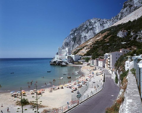 Framed Catalan Bay, Gibraltar, Spain Print