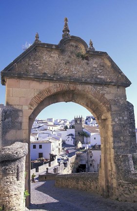 Framed Entry to Jewish Quarter, Puerta de la Exijara, Ronda, Spain Print