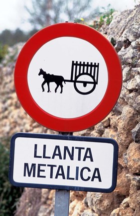 Framed Spain, Majorca, Road Sign Print