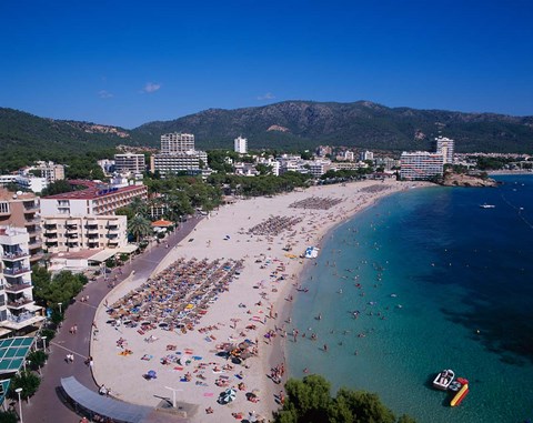 Framed Palma Nova Beach, Majorca, Balearics, Spain Print