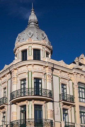 Framed Harborfront Buildings, Llanes, Spain Print