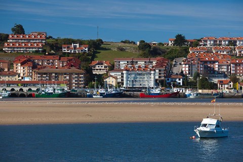 Framed Town View, San Vicente de la Barquera, Spain Print