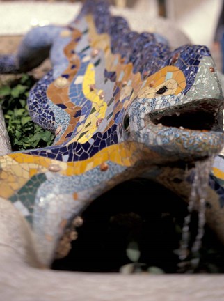 Framed Sights of Parc Guell, Barcelona, Spain Print