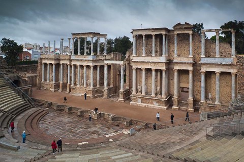 Framed Spain, Extremadura, Badajoz, Merida, Roman Theater Print