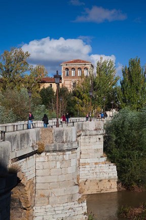 Framed Spain Castilla y Leon, Puente de San Marcos bridge Print