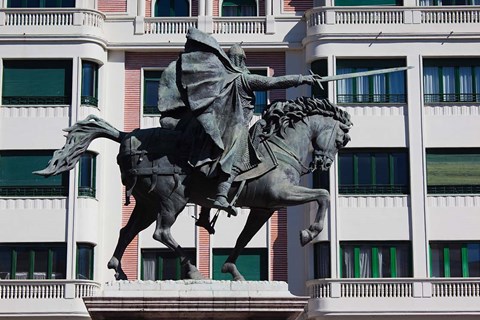 Framed El Cid Statue, Burgos, Spain Print