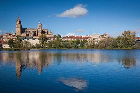 Framed View from the Tormes River, Salamanca, Spain Print
