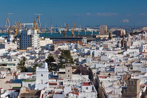 Framed View From Torre Tavira, Cadiz, Spain Print