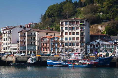 Framed Commercial Fishing Port, Village of Pasai San Pedro, Spain Print